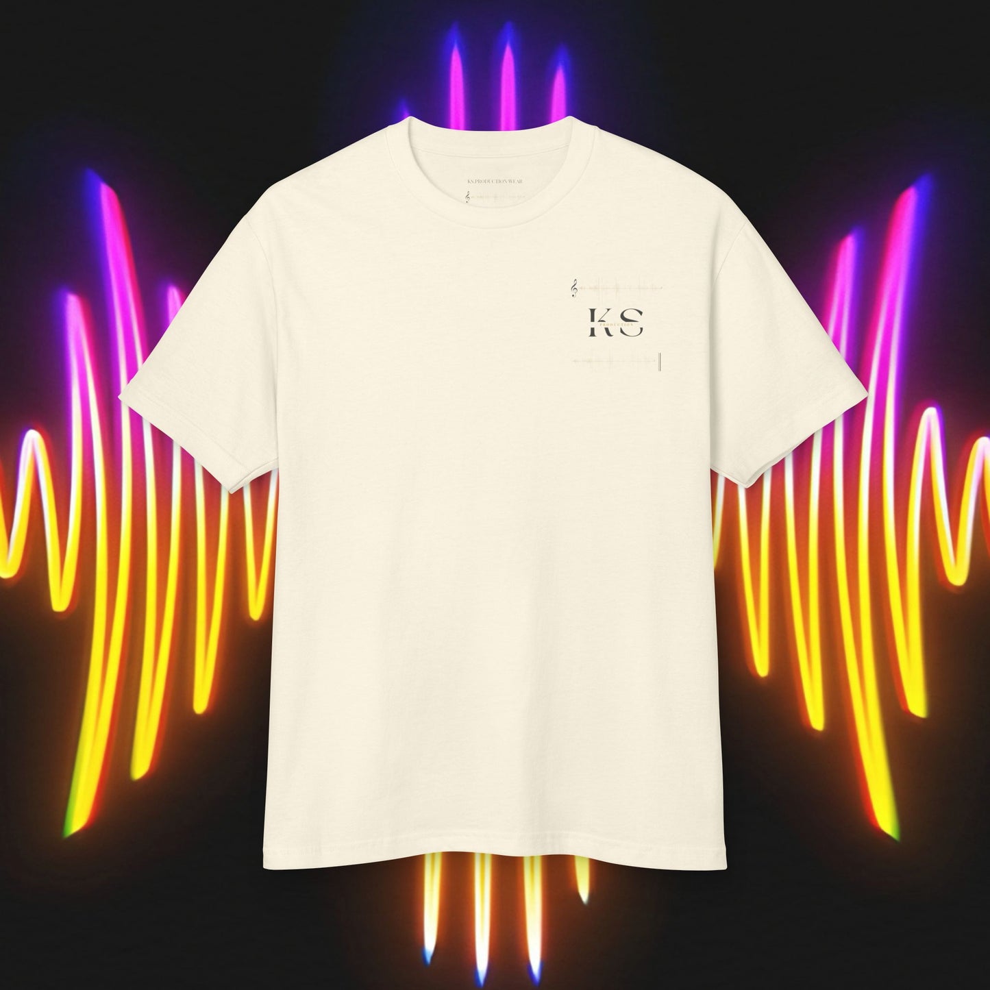 KS.Production Cotton Tee Splash Back (Unisex) Faded Cream